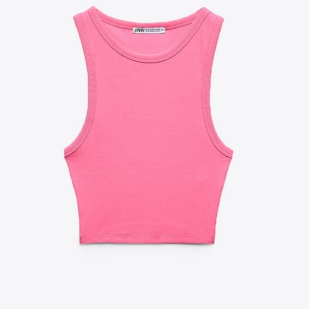 ZARA fuchsia ribbed t-shirt